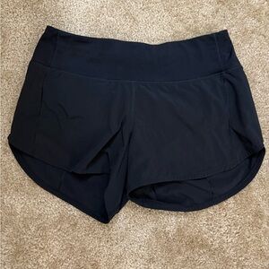Lululemon women’s Speed up high rise black shorts 4inch